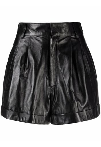 Manokhi Jett Shorts aus Leder - Schwarz