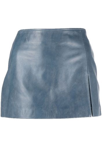 Manokhi panelled leather mini skirt - Blau