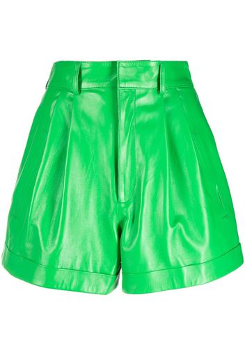 Manokhi high-waisted leather shorts - Grün