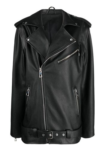 Manokhi leather biker jacket - Schwarz