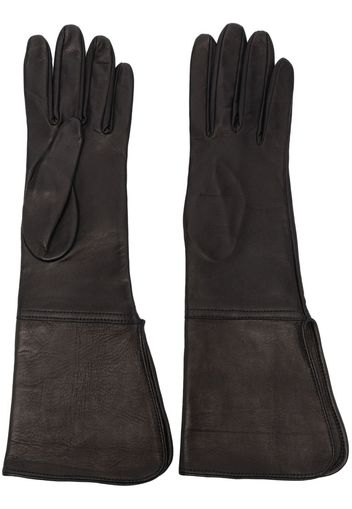 Manokhi full-finger design leather gloves - Schwarz