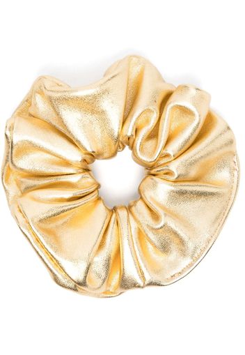 Manokhi metallic-finish leather scrunchie - Gold