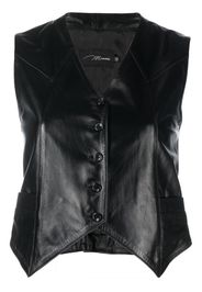 Manokhi Harlow cropped leather waistcoat - Schwarz