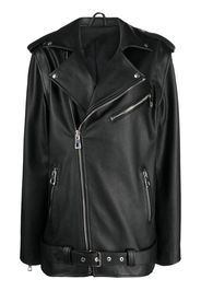 Manokhi leather biker jacket - Schwarz