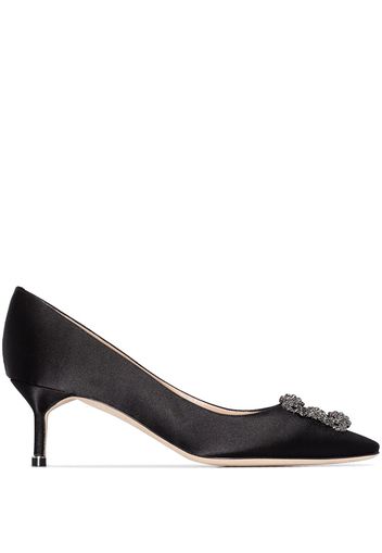 Manolo Blahnik 'Hangisi' Pumps mit Schmuckschnalle, 50mm - Schwarz