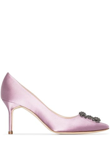 Manolo Blahnik crystal-embellished Hangisi 70mm pumps - Violett