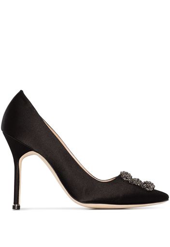 Manolo Blahnik Hangisi 105mm satin pumps - Schwarz