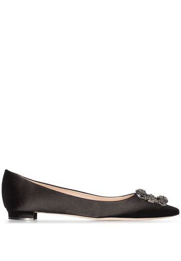 Manolo Blahnik Hangisi buckle-detail ballerina shoes - Schwarz