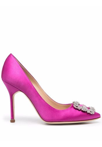 Manolo Blahnik Hangisi Pumps aus Satin - Violett