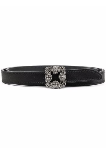 Manolo Blahnik decorative-buckle leather belt - Schwarz