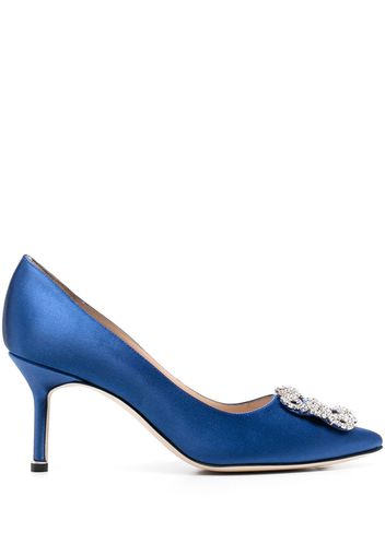 Manolo Blahnik Hangisi Pumps mit Kristallen 60mm - Blau