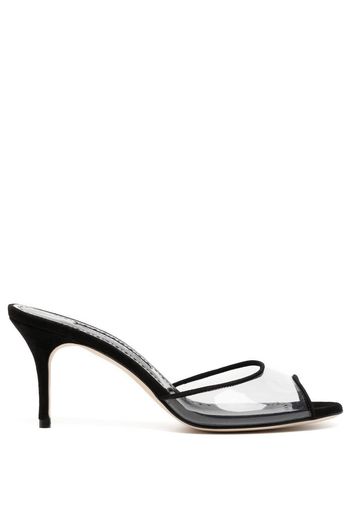 Manolo Blahnik Jadifa transparent heeled 70mm mules - Schwarz