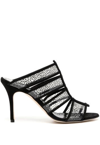 Manolo Blahnik Offene Mules 90mm - Schwarz