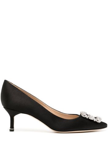 Manolo Blahnik Hangisi crystal-buckle 50mm pumps - Schwarz