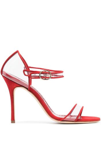 Manolo Blahnik Fersen 105mm suede sandals - Rot