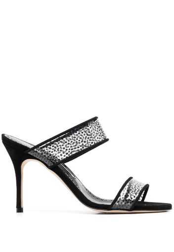 Manolo Blahnik Gepunktete Sandalen - Schwarz