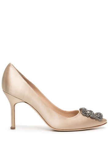 Manolo Blahnik Hangisi satin pumps - Nude