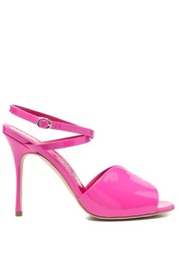 Manolo Blahnik 110mm shimmer-finish sandals - Rosa