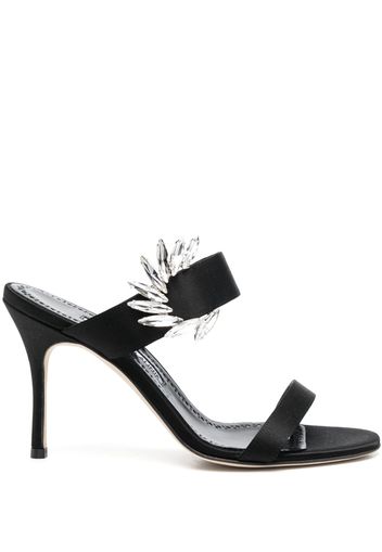 Manolo Blahnik 100mm crystal-embellished sandals - Schwarz