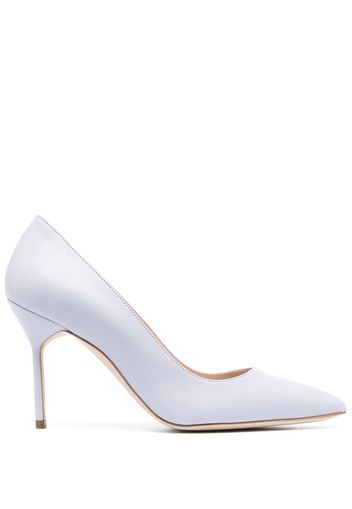 Manolo Blahnik BB 90mm metallic-effect leather pumps - Violett