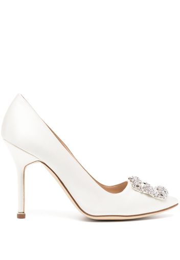 Manolo Blahnik Hangisi satin pumps - Weiß