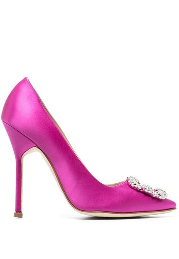 Manolo Blahnik Hangisi crystal-embellished 120mm pumps - Rosa