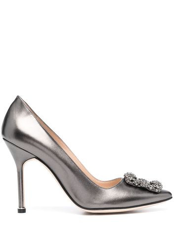 Manolo Blahnik Hangisi 105mm leather pumps - Grau