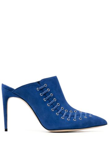 Manolo Blahnik Dobre 100mm suede mules - Blau