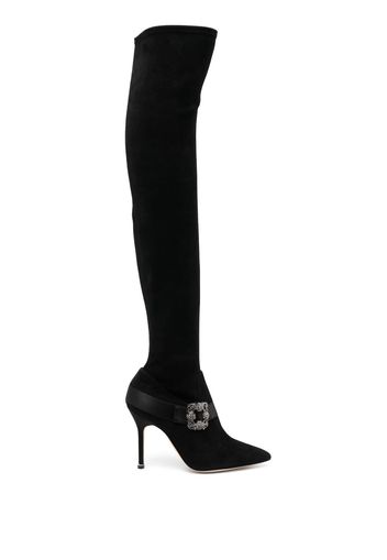 Manolo Blahnik Kniehohe Stiefel 110mm - Schwarz