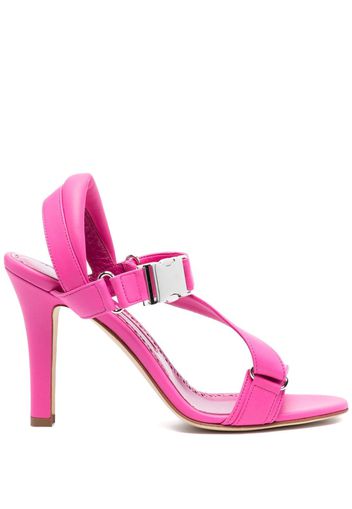 Manolo Blahnik military-buckle 95mm leather sandals - Rosa