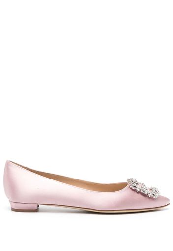 Manolo Blahnik Hangisi satin ballerinas - Rosa