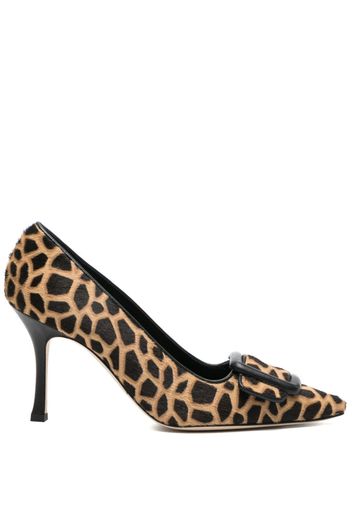 Manolo Blahnik Maysalepump 90mm leopard-print pumps - Schwarz