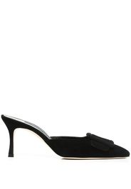 Manolo Blahnik Maysale buckled mules - Schwarz