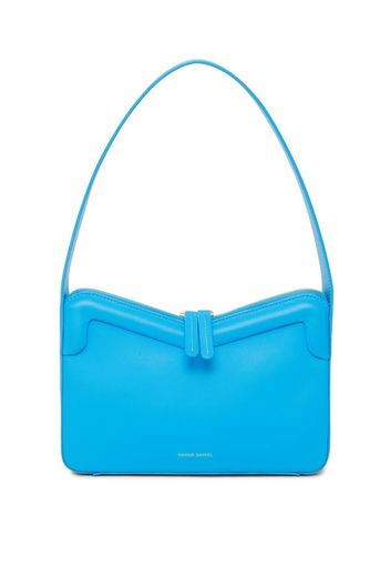 Mansur Gavriel leather logo-print shoulder-bag - Blau