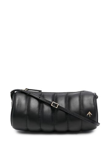 Manu Atelier Cylinder padded logo-plaque shoulder bag - Schwarz