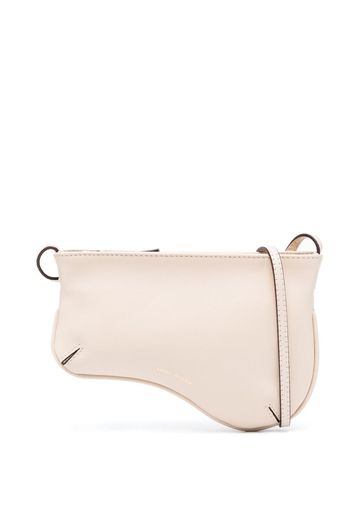 Manu Atelier logo-detail leather shoulder bag - Nude