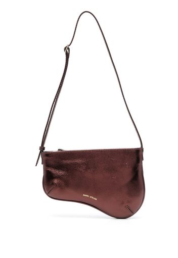 Manu Atelier Curved metallic shoulder bag - Braun