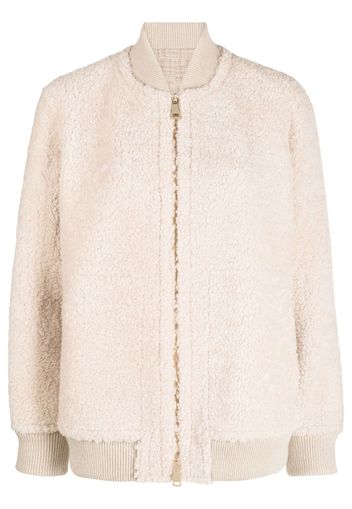 Manzoni 24 shearling zip-up jacket - Nude