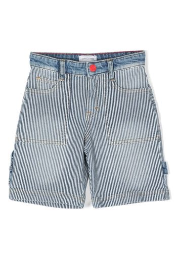 Marc Jacobs Kids stripe-pattern denim bermuda shorts - Blau