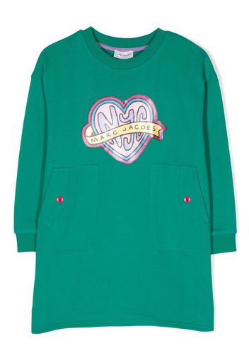 Marc Jacobs Kids Sweatshirtkleid mit Logo-Print - Grün