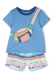 Marc Jacobs Kids bag-print T-shirt tracksuit - Blau