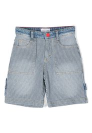 Marc Jacobs Kids stripe-pattern denim bermuda shorts - Blau