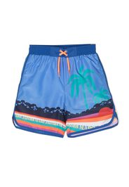 Marc Jacobs Kids illustration-print drawstring swim shorts - Blau