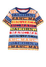 Marc Jacobs Kids logo-lettering striped T-shirt - Blau