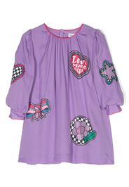 Marc Jacobs Kids printed-badge minidress - Violett