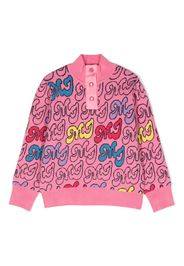 Marc Jacobs Kids intarsia-knit logo pullover - Rosa