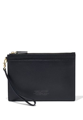 Marc Jacobs leather embossed-logo wristlet wallet - Schwarz