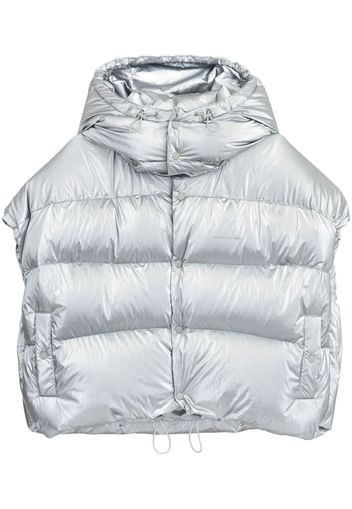 Marc Jacobs logo-embossed hooded puffer vest - Silber