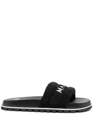 Marc Jacobs embroidered-logo slides - Schwarz