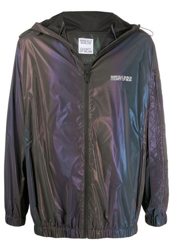 Marcelo Burlon County of Milan Kapuzenjacke mit Schimmeroptik - 1001 BLACK WHITE